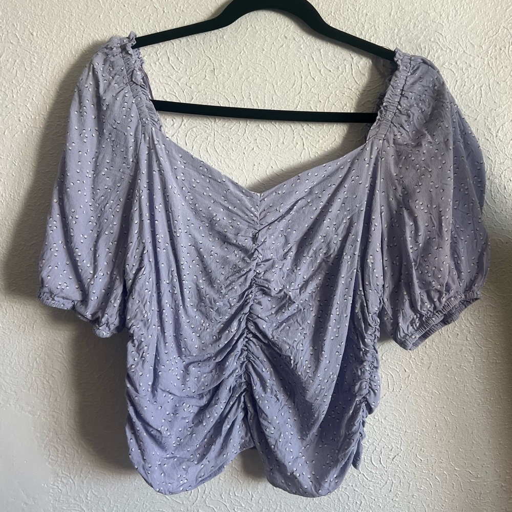 Sophie Rue Lavender Ruched Crop Blouse